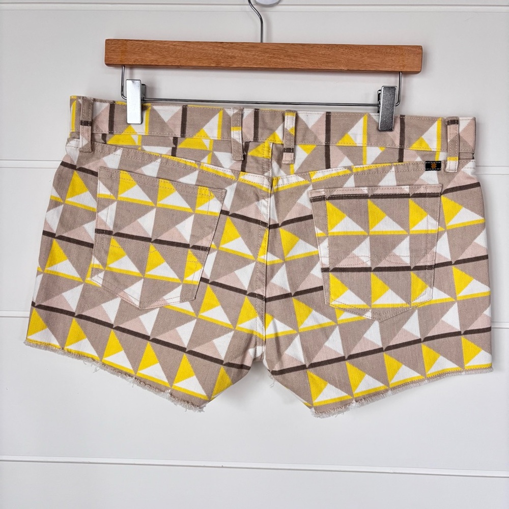 Lucky Brand Yellow and Tan Geo Cube "Riley" Jean Shorts Size 10/30 - Picture 9 of 13